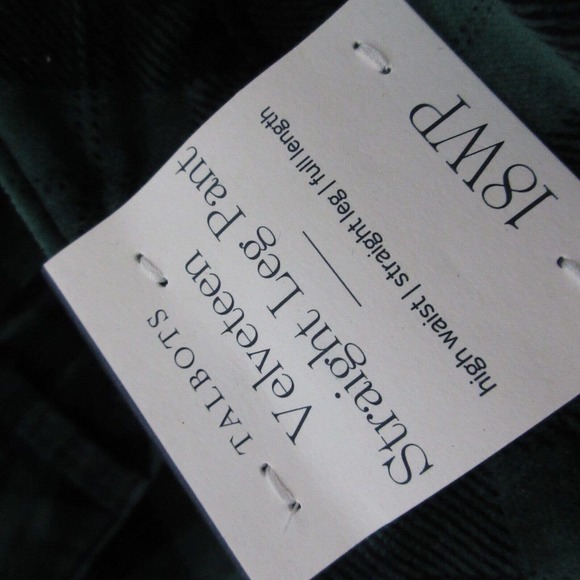 Talbots Green & Navy Plaid Straight Leg Pants. Size 18WP - Picture 9 of 15